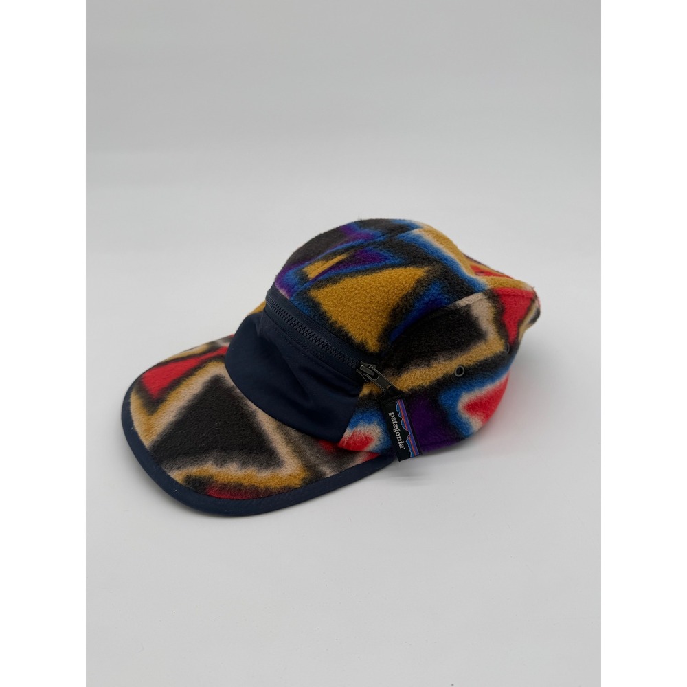 Vintage Patagonia Fleece Cap Aztec Pattern w/ Zip Pocket Rare Synchilla Hat - Picture 6 of 11